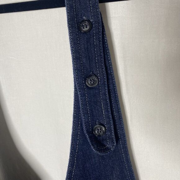 KO KO AILIS Romper Denim Halter Button Front Stretch Cuffed Retro Womens 14 Blue - Picture 8 of 11
